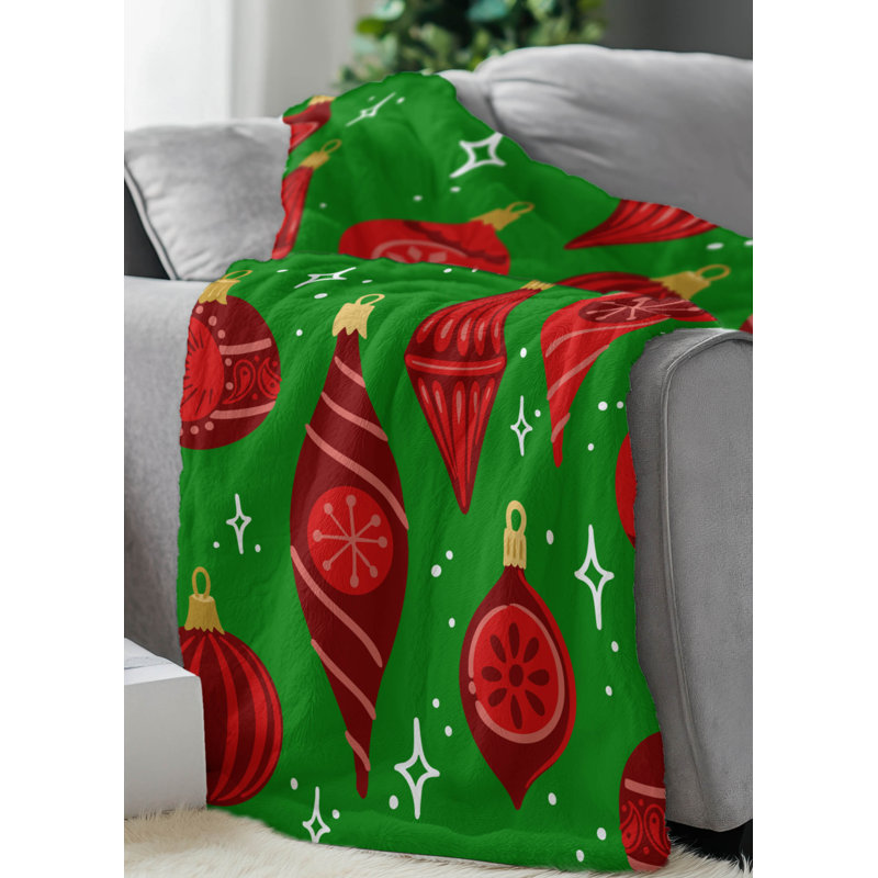 Jeté Ornaments, L 80 po x l 60 po, Vert