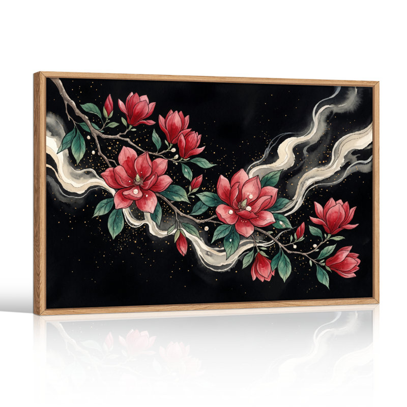 Ensemble de 1 tableau sur toile « Nuit florale », 18"H x 24"W, Natural