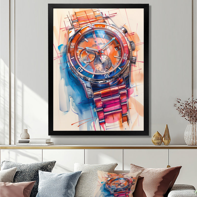 Schroeder - Décoration murale montres, H 12 po x l 20 po, Cadre simple noir