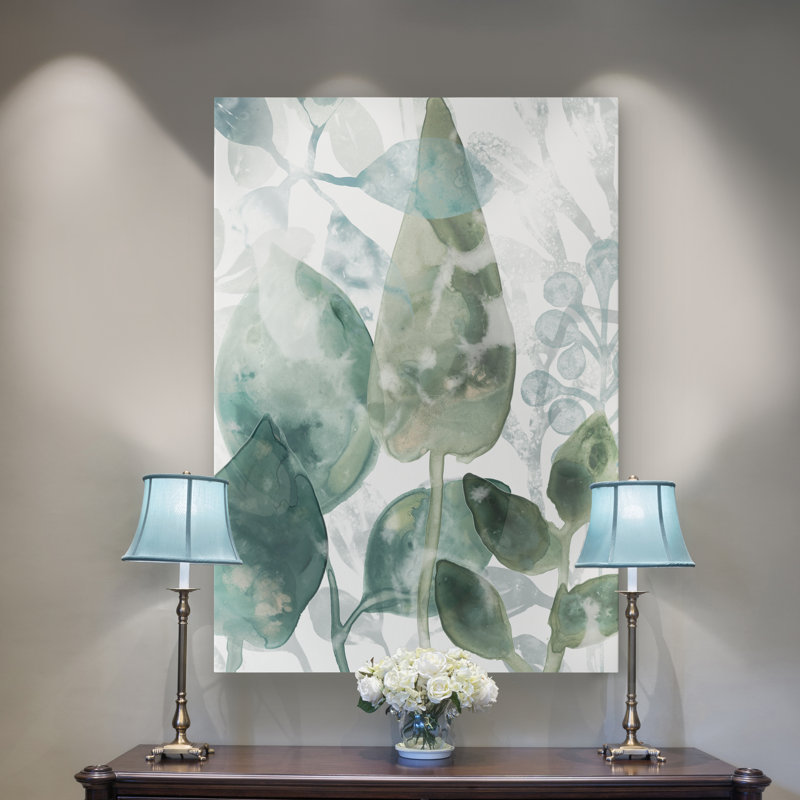 Aquatic Leaves II - reproduction d'art sur toile, H 12 po x l 8 po x P 1 po, Toile tendue