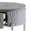 Table de bout grise et ultra brillante - Conception ovale et ronde moderne, support en métal, bois composite, plateau de table de 15 mm d'épaisseur, capacité de poids de 70 lb, rangement pratique