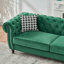 Canapé en tissu d'ameublement en velours de 67 po avec accoudoirs roulés et têtes de clous Chesterfield 67 po, canapé rembourré de style Mid-Century, canapé 2 places pour salon, bureau, appartement, vert-24317189