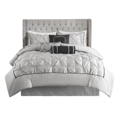 7 Piece Comforter For Queen - Grey Color, Cover Bedroom , Quality Assurance