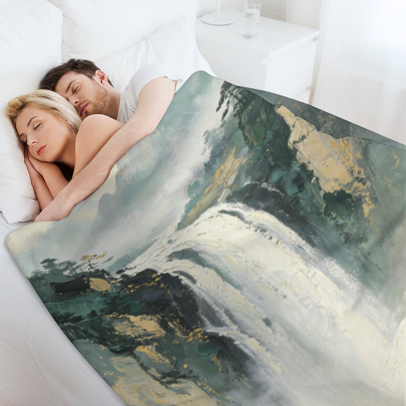 Jeté en flanelle Misty Pine Waterfall Luxury, 40 po x 50 po