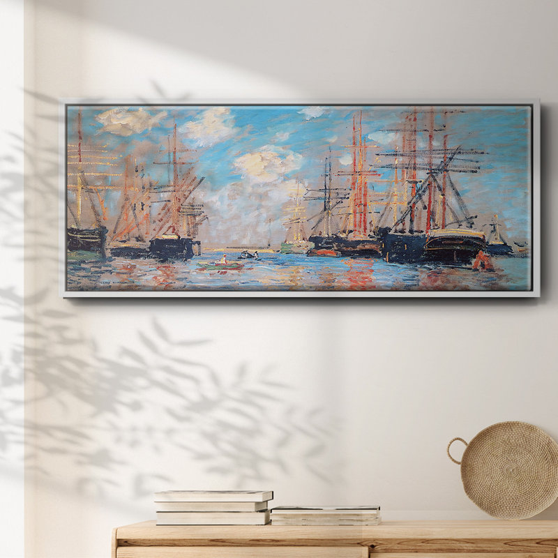 La mer, port à Amsterdam, 1874, H 20 po x l 50 po x P 1,5 po, Blanc