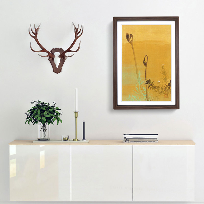 Plants by Shibata Zeshin - Picture Frame Painting Print, Walnut, 76cm H x 50cm W x 2cm D