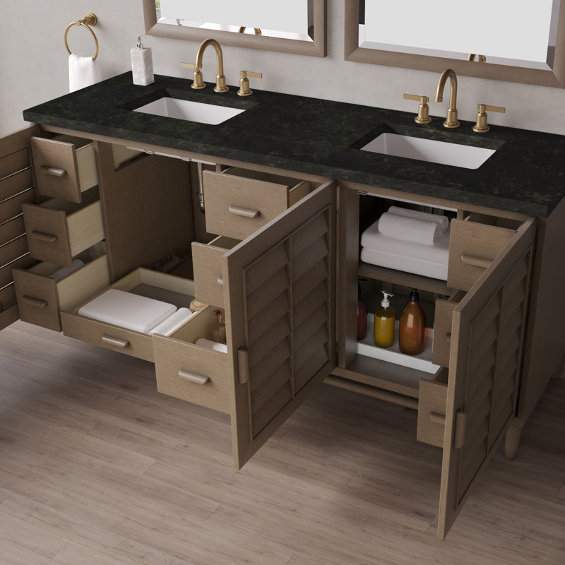 Ensemble de meuble-lavabo double 72 po Portland, Phantome Eclos, 8 po