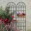 Treillis de jardin antirouille 86,7 po x 19,7 po, métal pour l'extérieur, noir, facile à installer, et treillis robuste 19,7 po, rouille à assembler, polyvalent