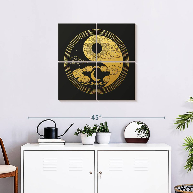 Oriental Yin Yang, H 26 po x l 26 po