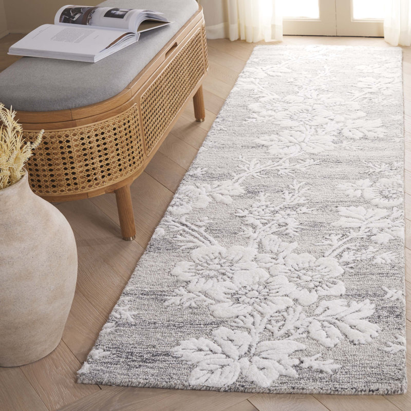 Panayiota Hand Tufted Wool, Viscose Floral Rug, Runner 2'3" x 8'