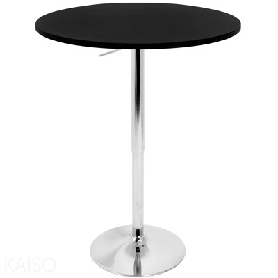 Contemporary Adjustable Bar Table In Black