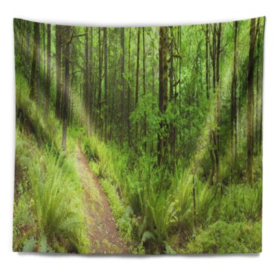Forest Lush Forest Path Columbia River Tapestry -  East Urban Home, F2148C63923749D196AE94650B9B3A19