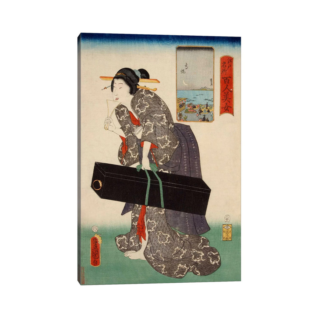 Takanawa Japanese by Utagawa Kunisada - Wrapped Canvas Print