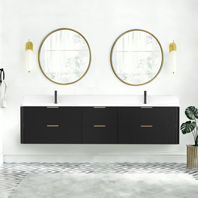 84" Floating Bathroom Vanity With Sink