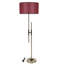 Lampe sur pied rouge Claret Luro, corps en métal avec revêtement chromé et capuchon en tissu, hauteur L 64,9 po | Douille E27, 60 W maximum | Peinture électrostatique durable séchée au four, parfaite pour le décor du salon et de la chambre à couch
