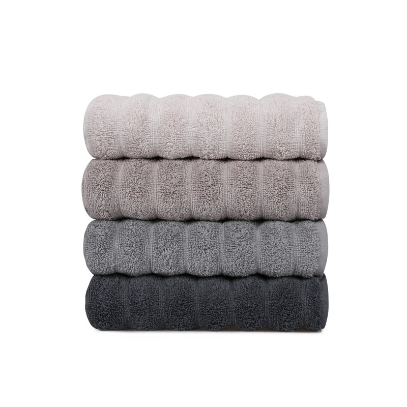 Ensemble de serviettes 4 pièces 100% coton, Gris