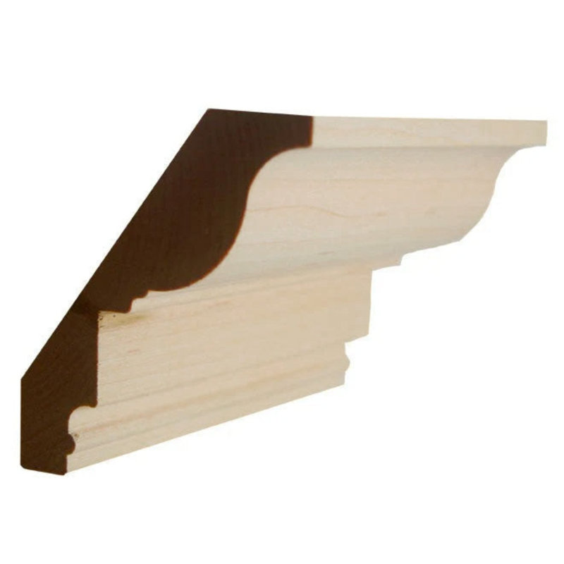 Couronne coloniale non finie EWCR47, Érable, H 4 po x l 0,75 po x P 42 po