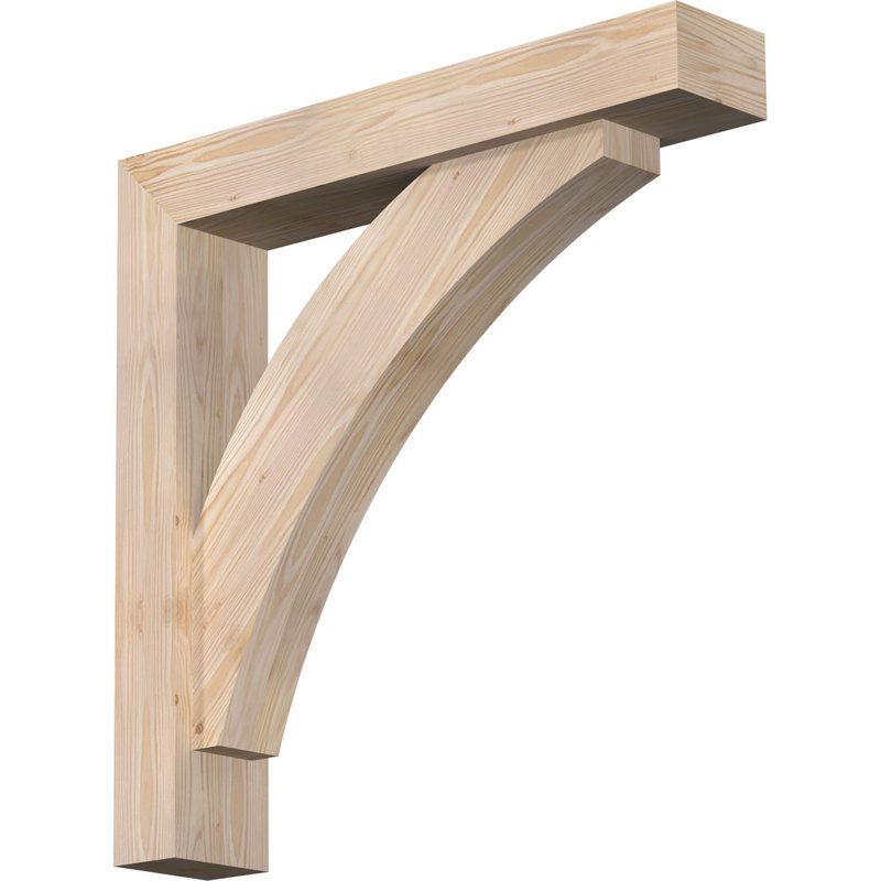 Thorton Block Bracket with Offset Brace, 5 1/2"W Douglas Fir (Smooth), 30 x 30