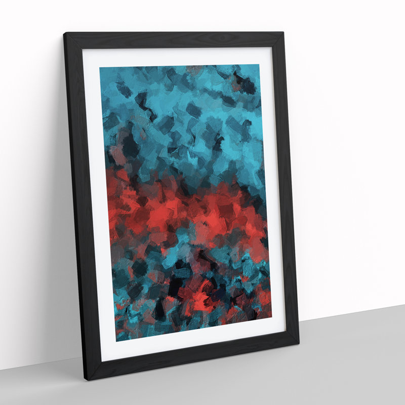 Battling The Sun Abstract - Single Picture Frame Print, Black Framed, 64cm H x 46cm W x 2cm D