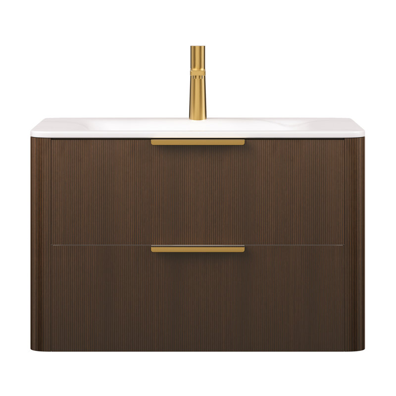 Meuble-lavabo 30 avec lavabo, Noyer, 29.92"