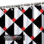 Rideau de douche géométrique carré noir à 12 crochets-421842293