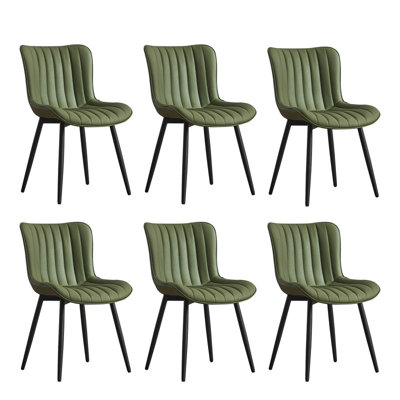 Chaises de salle à manger rembourrées en cuir Heitger