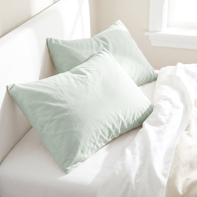 Ensemble de taie d'oreiller 100% coton américain en lin doux (respirant) de qualité hôtel, 20X30" STANDART, Sage Green
