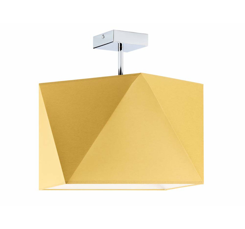 Demarian Fabric Semi Flush Mount, Yellow, Silver