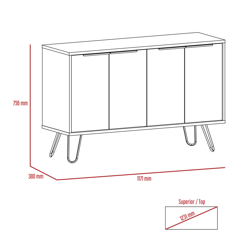 Tyrinia large 4 Sideboard door