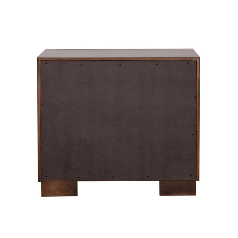 Table de chevet 2 tiroirs en panneau de fibres à densité moyenne