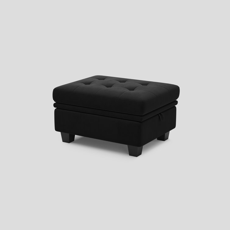 Velvet Ottoman Module With Storage For Modular Sofa Sectional Couch Rectangular Ottoman With Storage Ottoman Bench Footstool