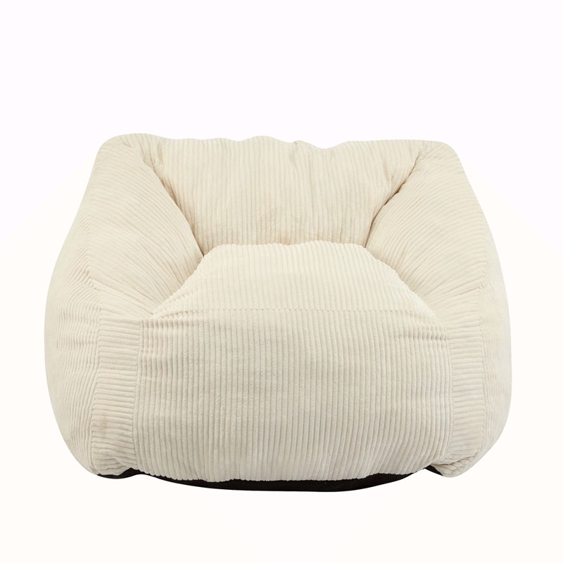 Fauteuil à billes Olbia, fausse fourrure beige