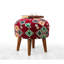 Pouf élégant avec pieds en bois, 16,5 po x 18,1 po | 50% coton / 50% polyester, éponge orthopédique 2,8 pouces | Parfait pour les décors rustiques, du sud-ouest et de la campagne | Siège polyvalent et pièce décorative