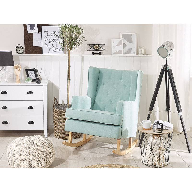 Olympia Upholstered Rocking Chair, Mint Green