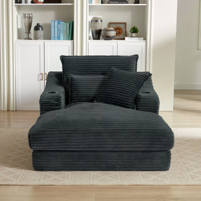 Canapé à compression confortable de 47,24 pouces de style moderne avec coussin unique, chaise longue pour salon, chambre à coucher, appartement, bureau