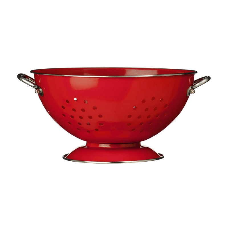 Symple Stuff Stainless Steel Colander, Red