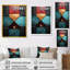 Carreaux à chevrons bleus et rouges Elegance I - art mural abstrait-896741989-896741996