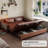 76.38"Brown Modern Eco Leather Sofa Bed-1594641436