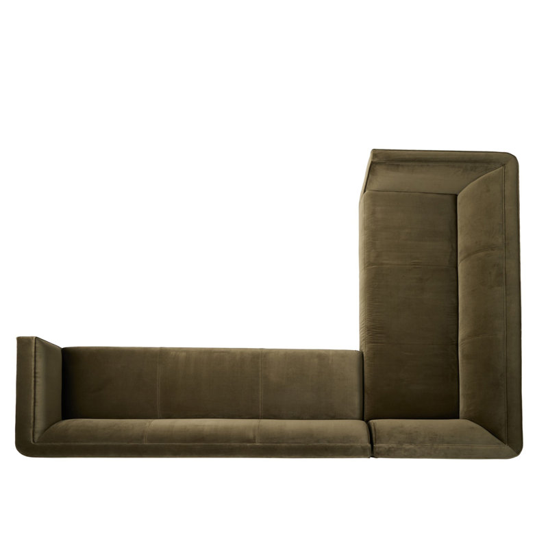 Phillip 2PC RAF Sectional-Surrey Olive, Right Hand Facing, Surrey Olive Performance Velvet