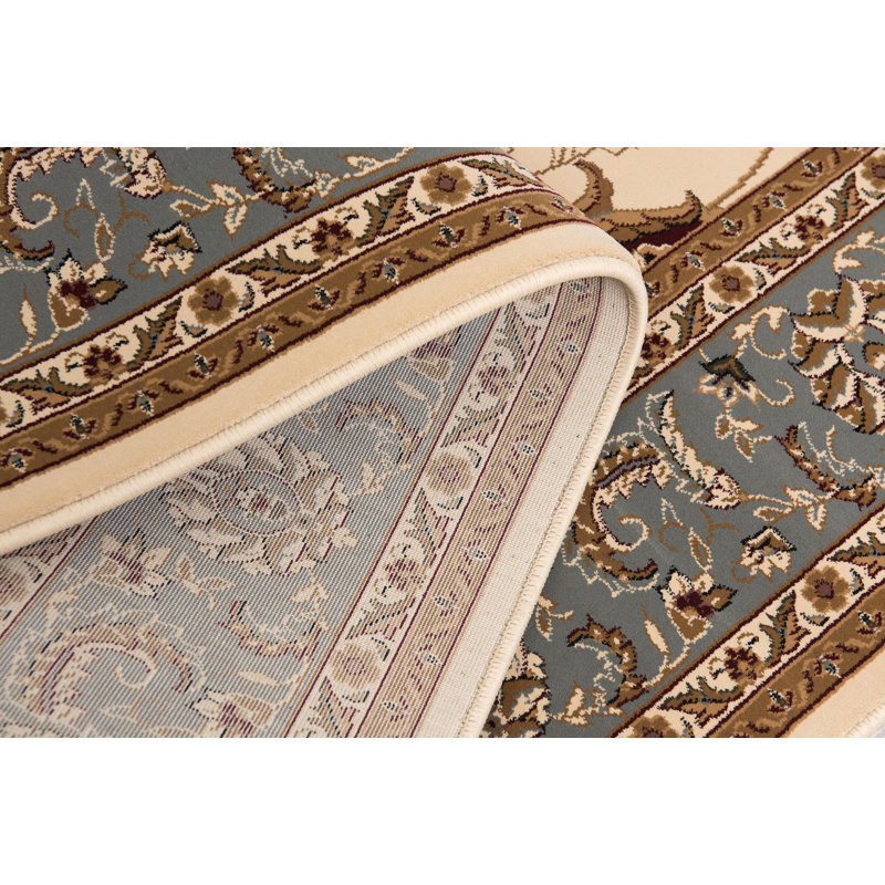 Tapis oriental crème / bleu Valerie, Tapis de couloir 3 pi x 15 pi
