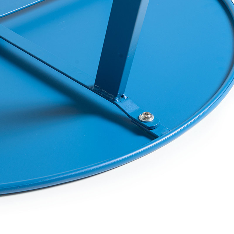 Table basse d'extérieur ronde en acier 27,5 po Cera, Bleu paon