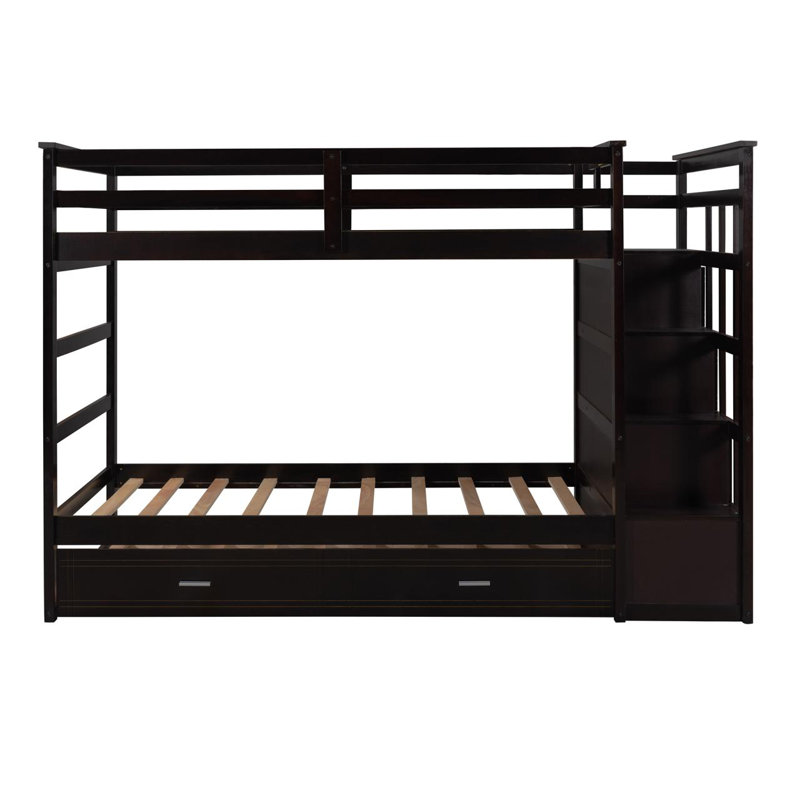 Lit superposé simple en bois massif Marchan, Espresso
