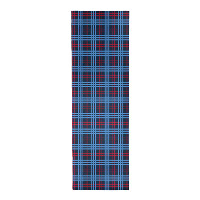Tapis à carreaux bleu