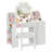 Kids Vanity Desk With LED Mirror And Stool