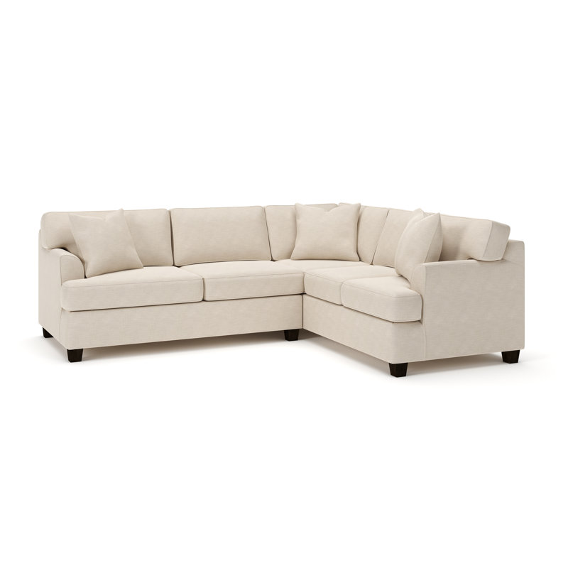 Conradina Upholstered L-Sectional, Right Hand Facing, Conversation Ivory Basketweave