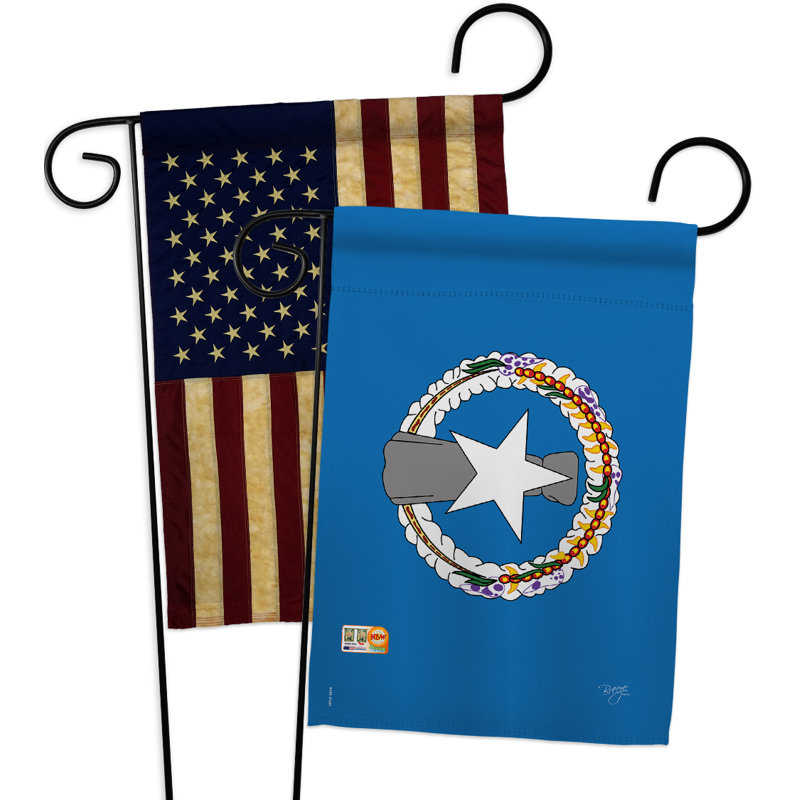 Ensemble de 2 drapeaux décoratifs en polyester 2 faces 19 x 13 po northern mariana islands