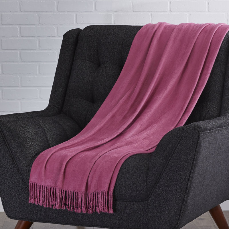 Tian Tian Hand Woven Throw Blanket, Plum