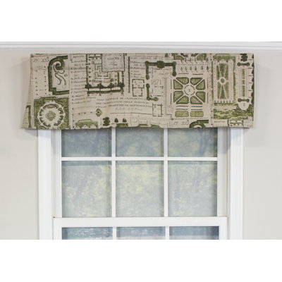 Cotton Blend Geometric Tailored Window Valance