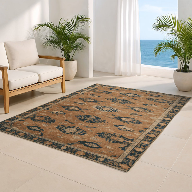ArtDeco Brown Indoor and Outdoor Area Rug, Rectangle 2' x 3'