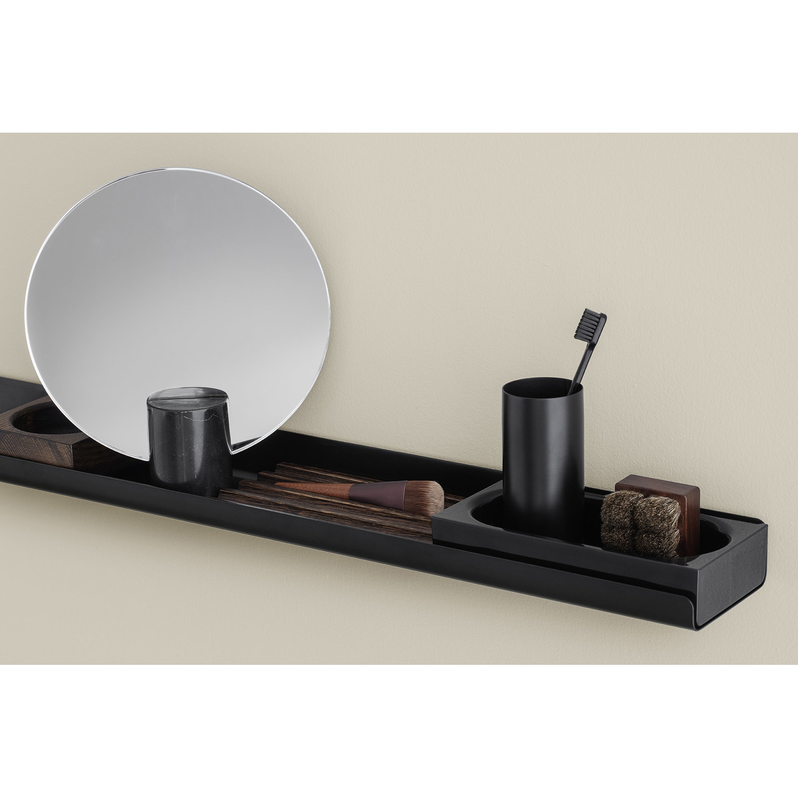 MODO Metal Floating Shelf, 1.8" H x 28.1" W x 4.1" D, Black